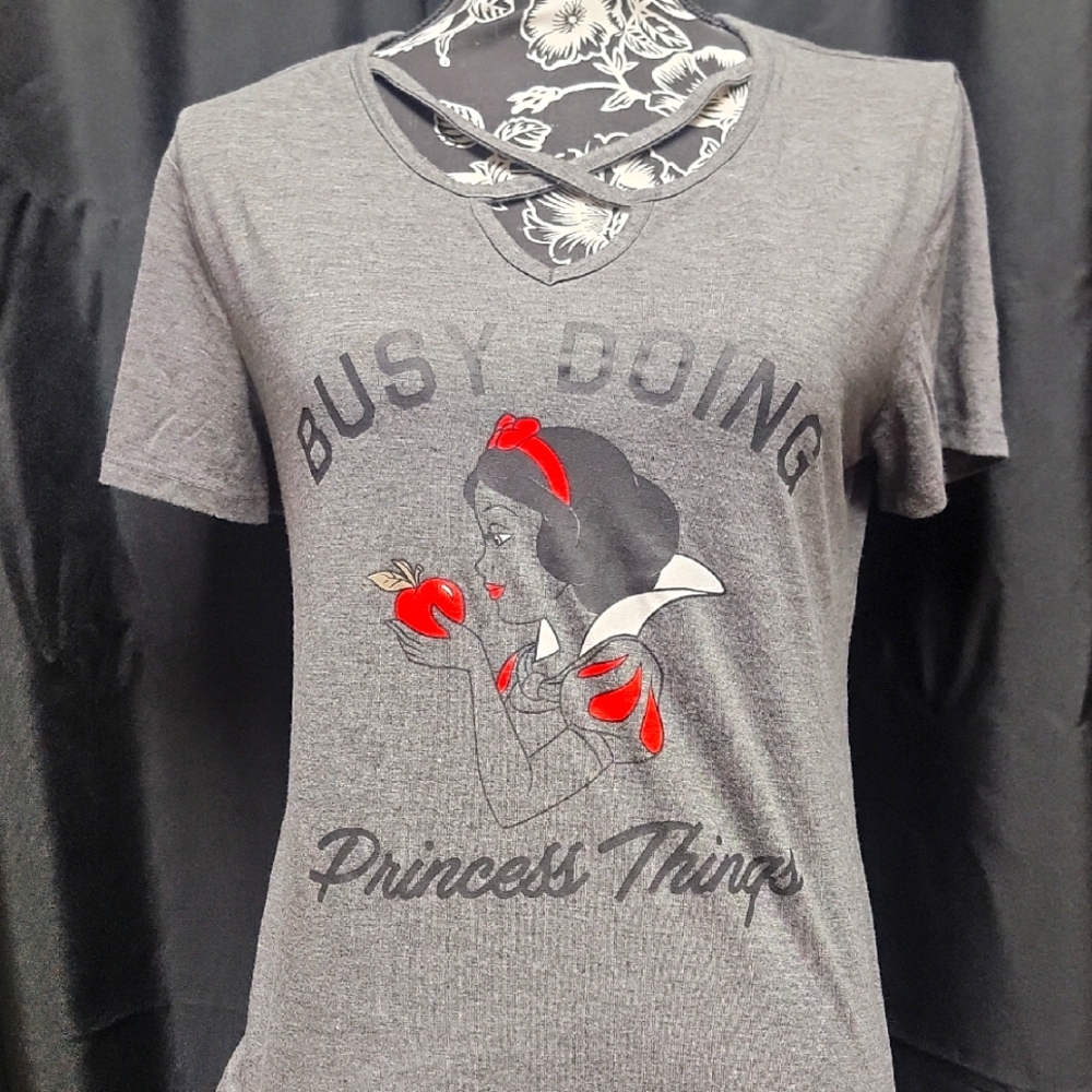 Disney Snow White Gray Graphic Women's Top